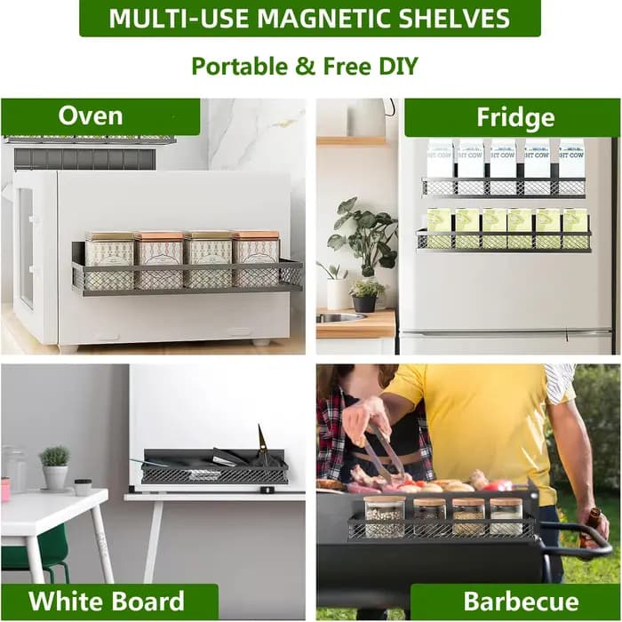 Support de stockage d'épices magnétique en métal pour réfrigérateur