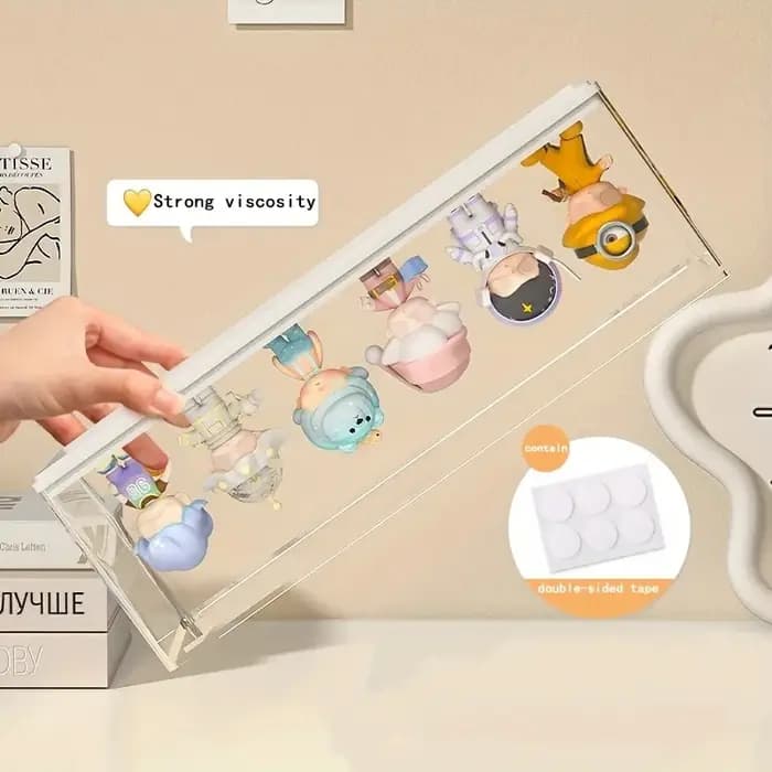 Boîte de rangement transparente pour figurines d'action, présentoir en acrylique, empilable, pour jouets et poupées