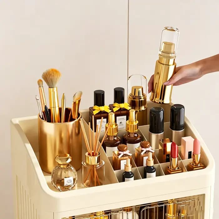 Organisateur de tiroir à maquillage avec compartiments divisés
