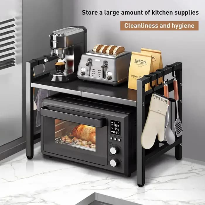 Organisateur d'étagère pour micro-ondes extensible 42-64cm