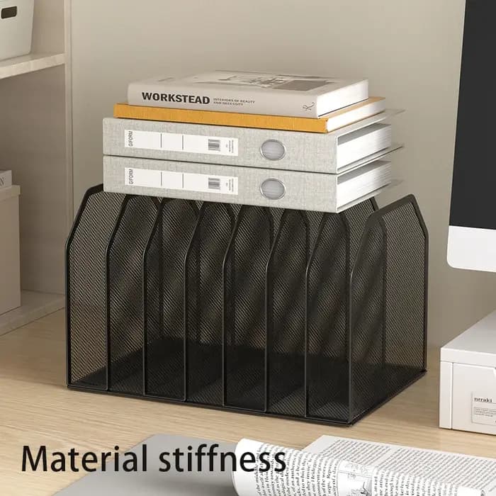 Trieur et dossiers verticaux en métal à 7 sections | Organisateur de porte-fichiers pour bureau