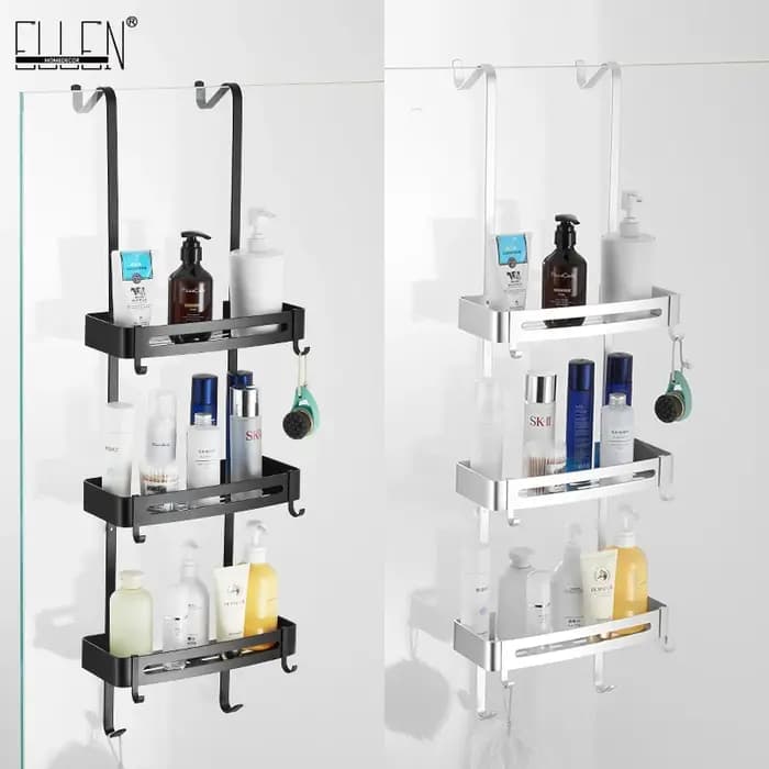 Étagères de bain suspendues noires