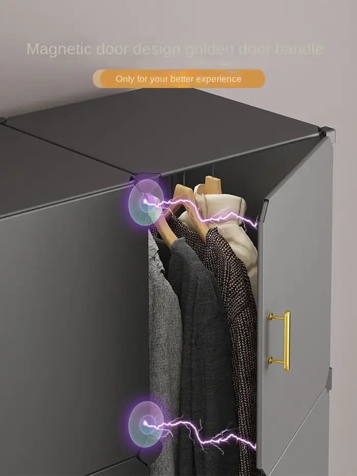 Armoire vêtements assemblage en plastique pliable anti-poussière armoires Cube rangement Locke placard meubles organisateur De Zapatos
