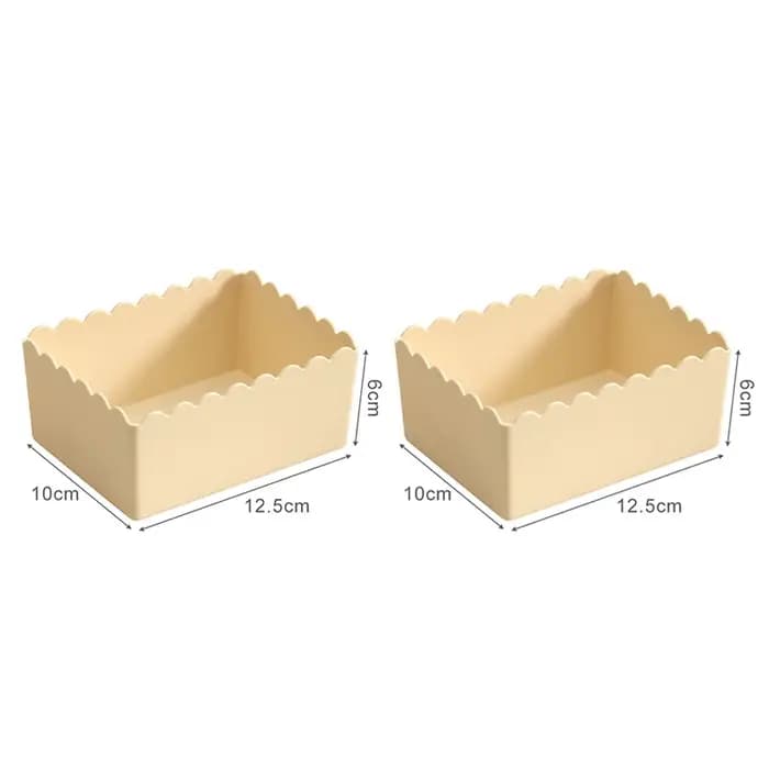 Lot de 2 boîtes de rangement unies pour articles divers, cosmétiques, salle de bain, bureau et acces