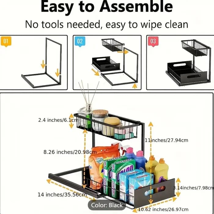 Ensemble de supports de rangement de cuisine sous évier