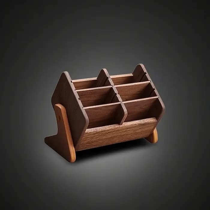 Boîte de rangement cosmétique en bois