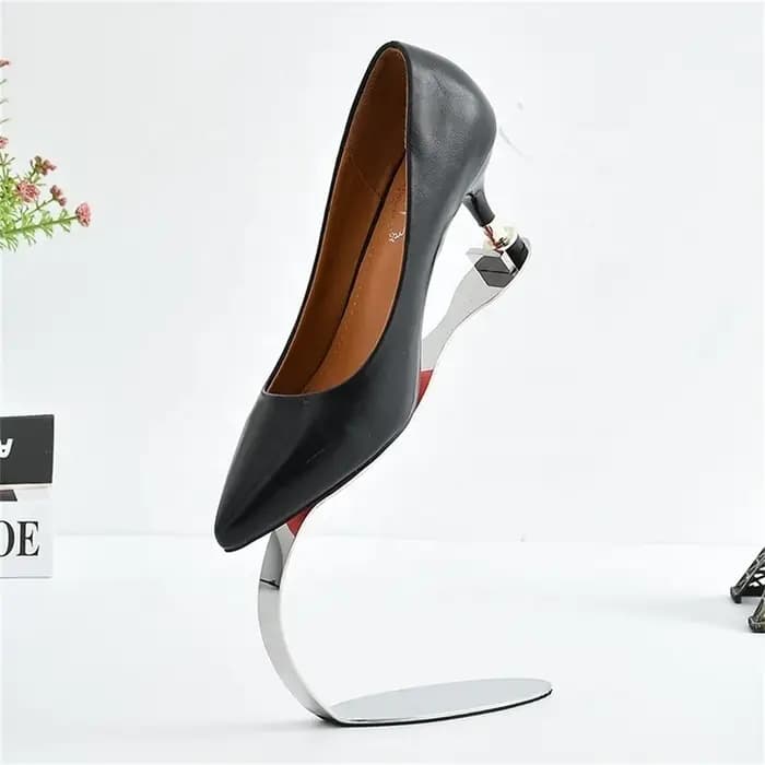 1 pièces argenté nouveau présentoir opposé magasin de détail étagères à chaussures en métal pour magasin support affiche Type de pliage étagère à chaussures