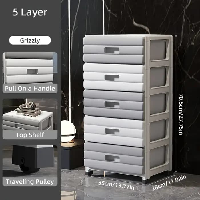 Armoire de rangement blanche à 5 tiroirs – Glissière robuste et fluide pour placard, bureau, organis