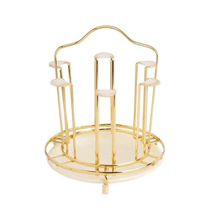 Rangement de gobelets en verre en métal de forme ronde T1