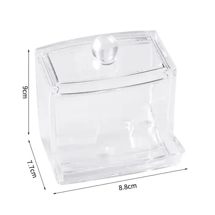 Boîte de rangement de boules de coton-tige avec couvercle