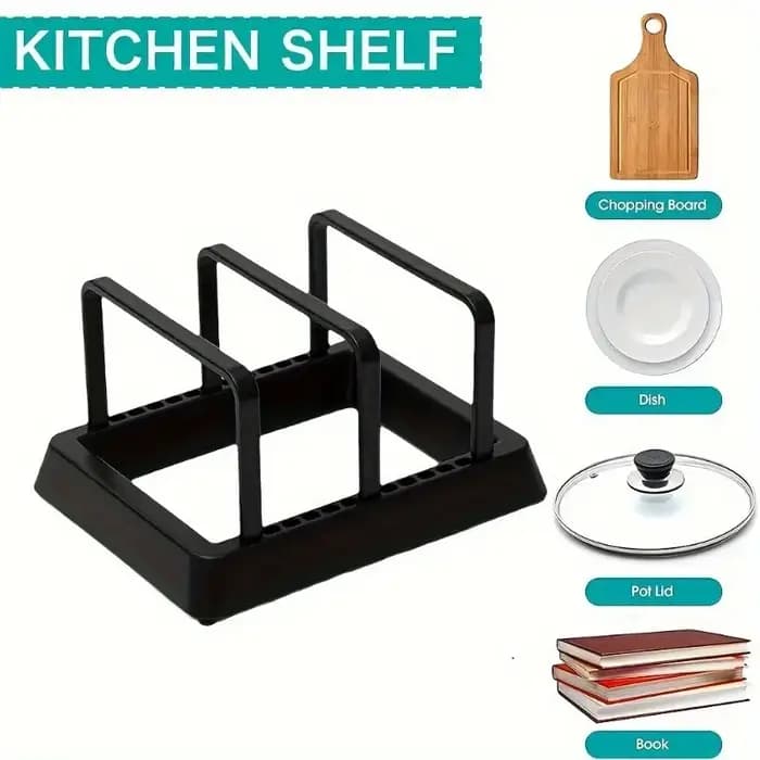 Support organisateur de cuisine 3 en 1: plateau de rangement de séchage peu encombrant pour casseroles