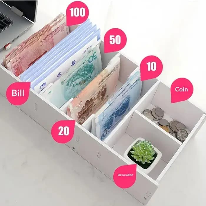 Boîte de rangement de bureau en PVC à 6/8 compartiments