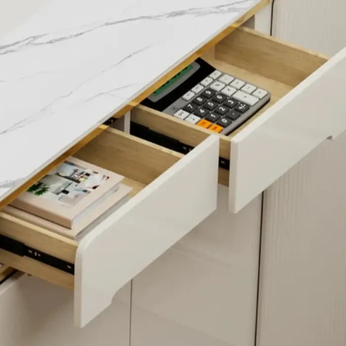 Meuble à chaussures blanc en bois pour chambre à coucher
