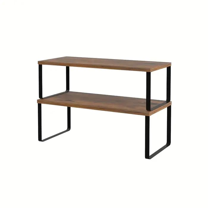 Étagères de comptoir de cuisine, ensemble de 2 supports à épices, étagère d'organisation empilable pour armoire, organisateur d'étagères de cuisine extensible