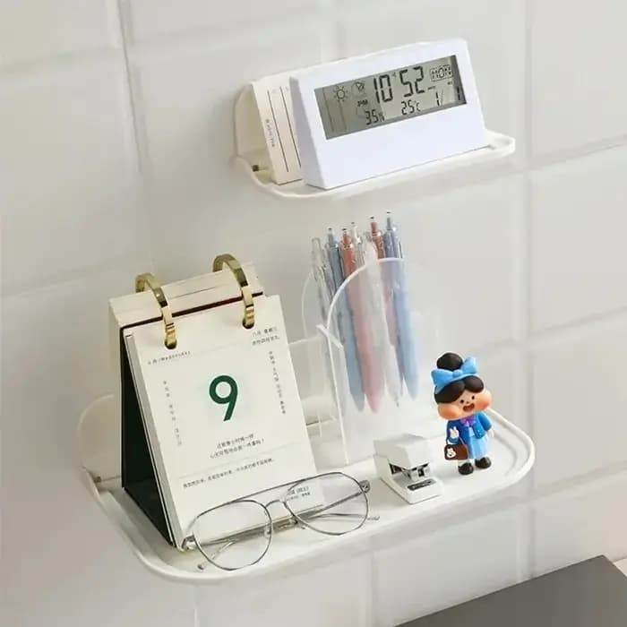 Étagère murale pliable sans perçage, support de rangement adhésif