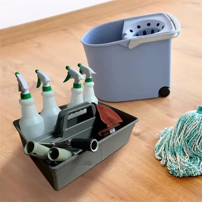 Organisateur d'outils de nettoyage, fournitures, panier, boîte à poignée, fourre-tout en plastique,