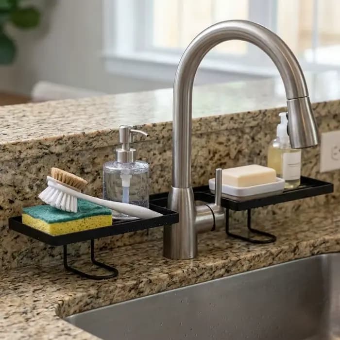 Étagère de rangement pour salle de bain avec drainage d'eau