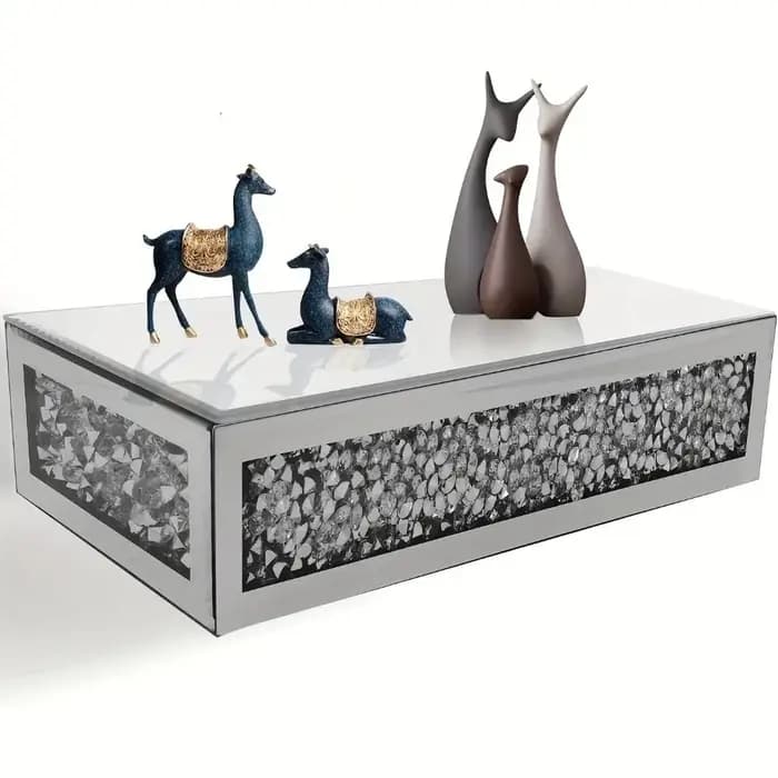 Lot de 2 étagères murales flottantes en verre miroir de qualité supérieure