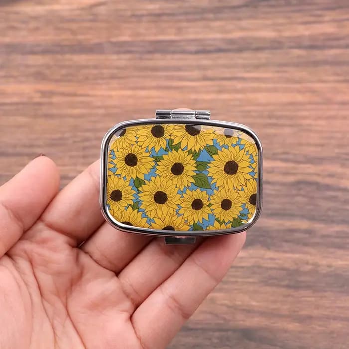 Van Gogh Art Mini boîte à pilules 2 compartiments médecine pilule organisateur ménage Portable
