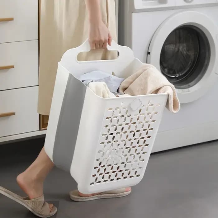 Panier à linge pliant pour salle de bain, panier de rangement mural pour vêtements sales, sac à ling