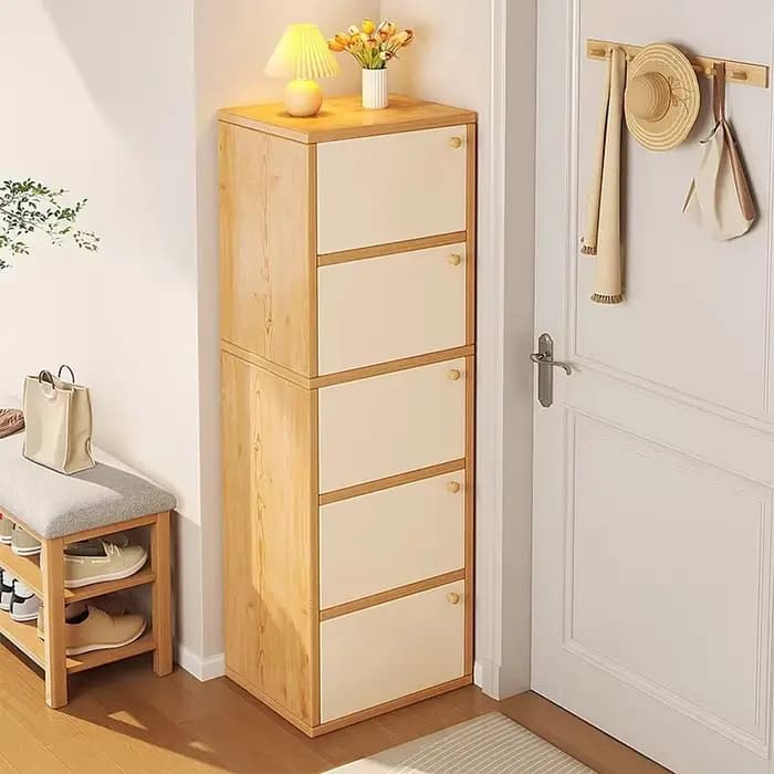 Armoire à chaussures minimaliste moderne en bois massif