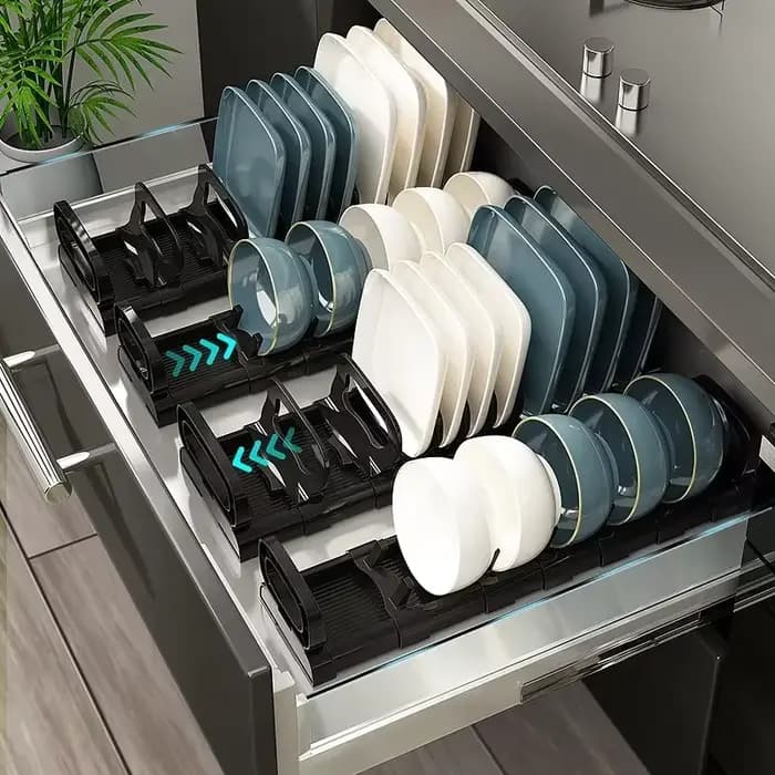 Bols support de rangement à vaisselle boucle réglable armoire de cuisine tiroir