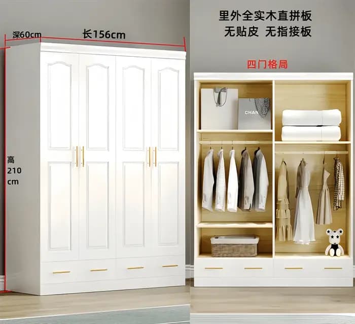 Armoire de luxe européenne moderne blanc femmes affichage Armable garde-robe organisateur