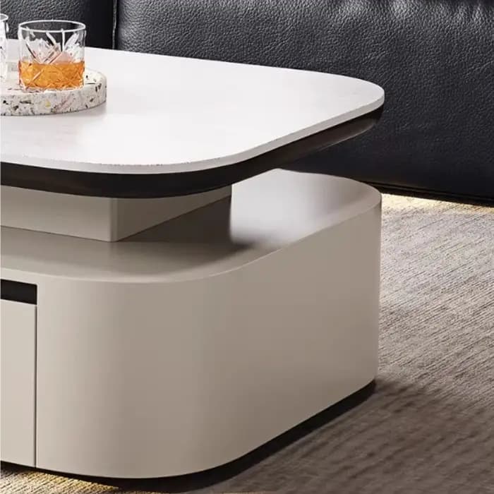 Table basse de salon de luxe au design moderne avec rangement