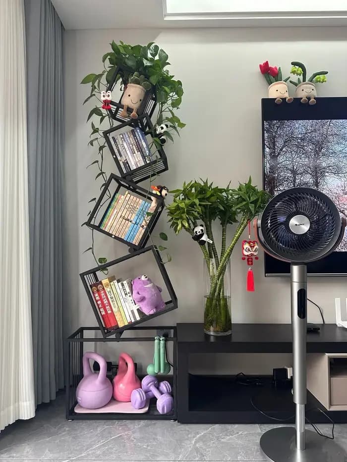 Étagère d'art en fer pour décoration de salon moderne, bibliothèque d'étude de bureau, support de rangement multicouche pour organiser des livres et des décorations