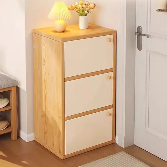 Armoire à chaussures minimaliste moderne en bois massif