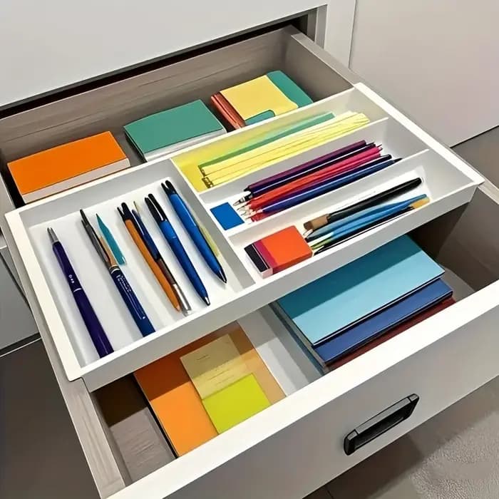 Boîte d'organisation divisée, plateau de rangement multifonctionnel pour la maison, plateau en plastique amovible, boîte de rangement télescopique créative pour tiroir
