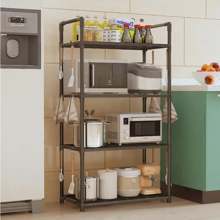 1 ensemble d'étagères de cuisine multi-niveaux du sol au plafond