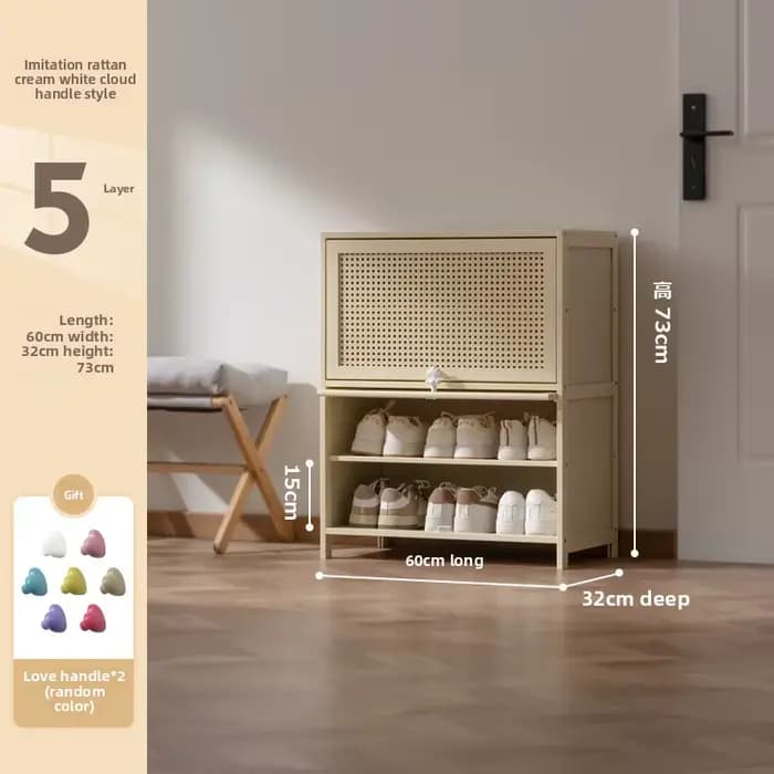 Meuble de rangement mural pour entrée, grande capacité, en bois massif, avec porte et étagère à chau
