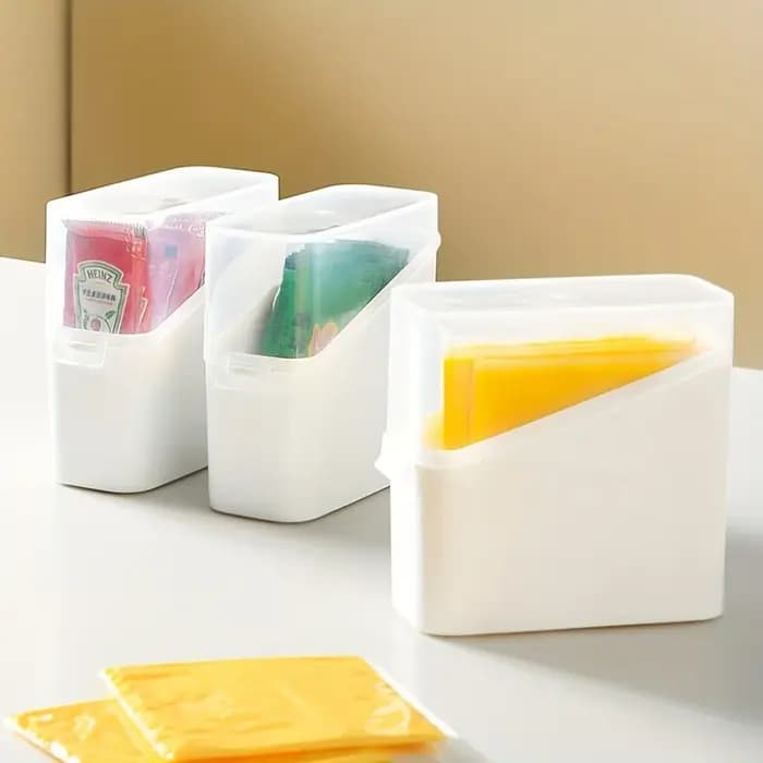Boîte de rangement à couvercle transparent incliné de style japonais | Organisateur de stockage de