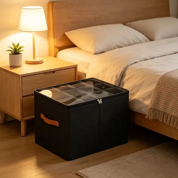 Boîte de rangement pliable pour chaussures à 12 compartiments