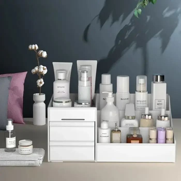 Boîte de rangement en plastique pour maquillage