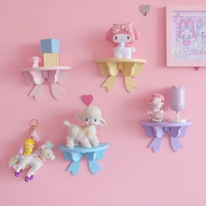Étagère Murale en Bois avec Nministériels d Mignon Kawaii