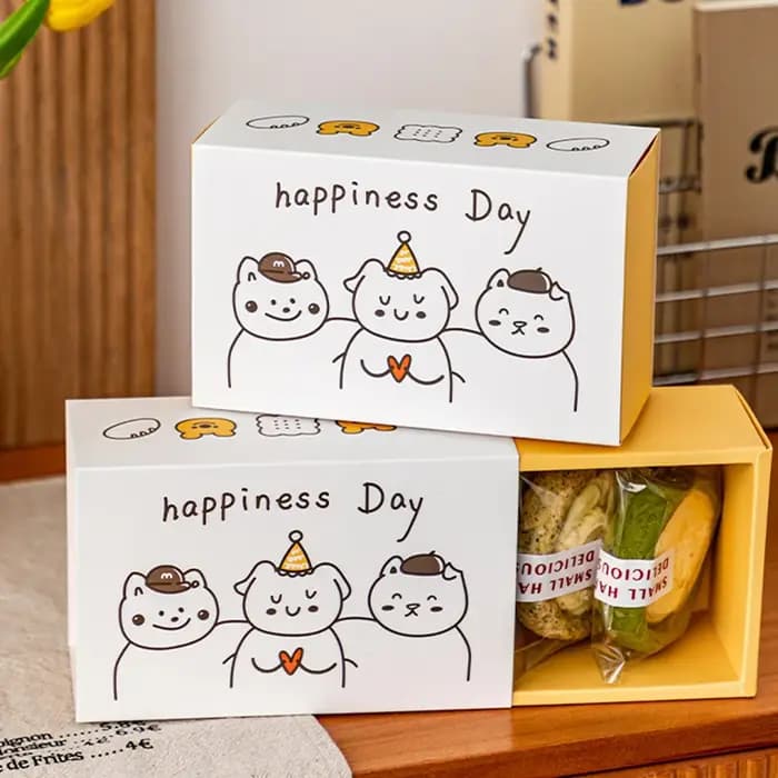 Dessin animé flocon de neige croustillant scones boîte d'emballage tiroir bonbons Biscuit Cookie cadeau