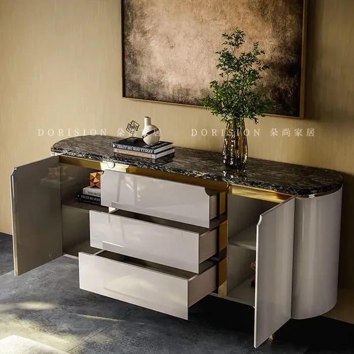 Meubles de salon de luxe en bois : armoires