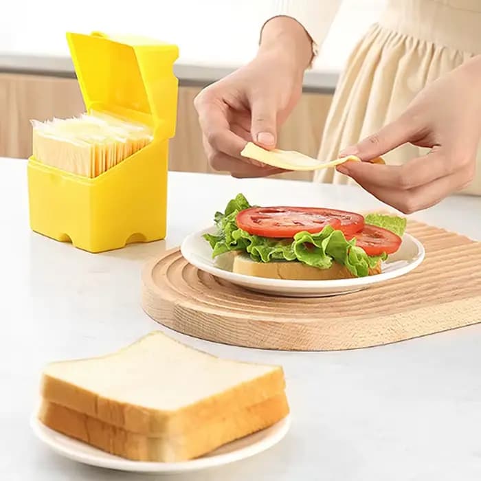 Récipient de stockage de fromage en forme de tranche de fromage