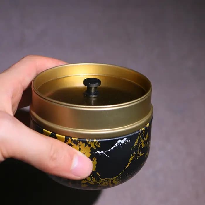 Boîte de rangement japonaise en métal pour thé et café
