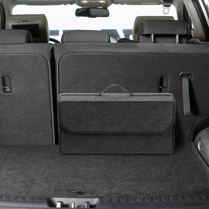 Boîte de rangement en feutre de voiture gris foncé