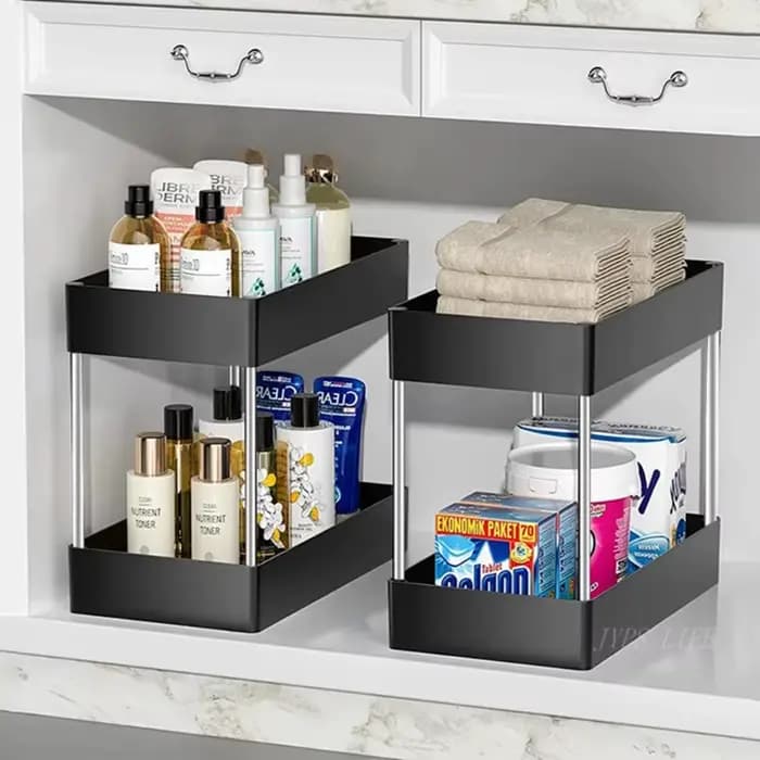 Organisateur de rangement sous évier à 2 niveaux