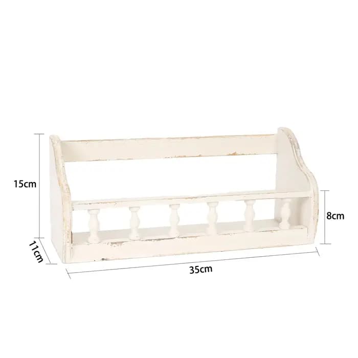Étagère murale rustique en bois avec broches décoratives
