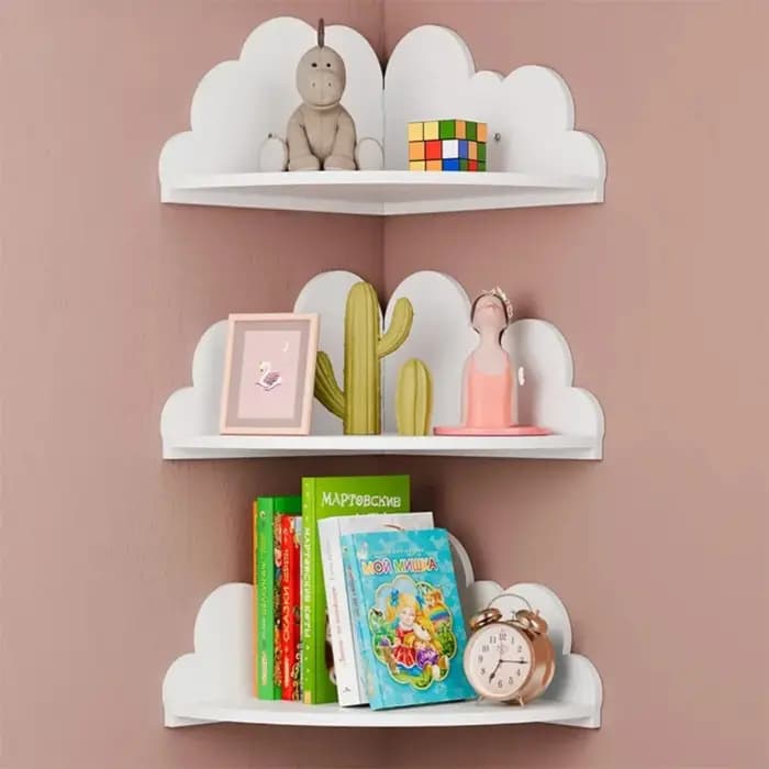 Un support de rangement style nuage pour chambres d'enfants