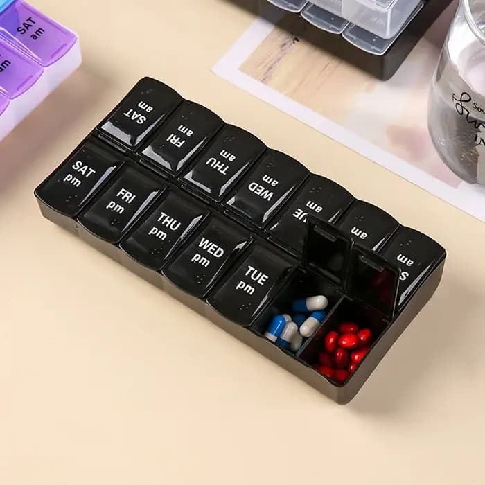 Boîte à médicaments pratique à 14 compartiments, boîte à compartiment à médicaments, boîte de stocka