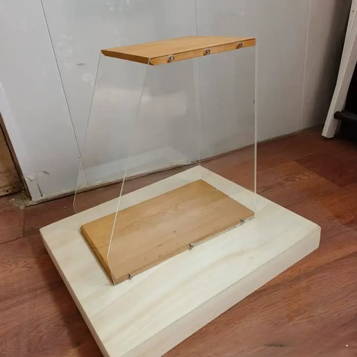 Support pour disques vinyles en bois et acrylique - Étagère de rangement de bureau