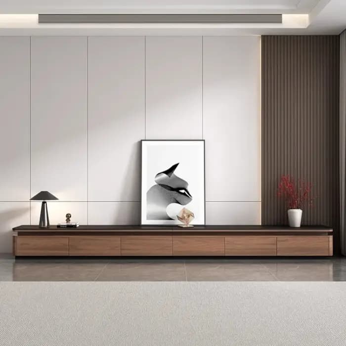 Meuble TV en bois sur pied