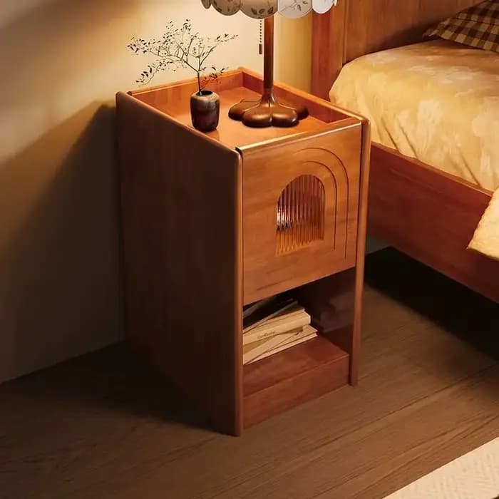 Table De chevet Vintage française avec rangement