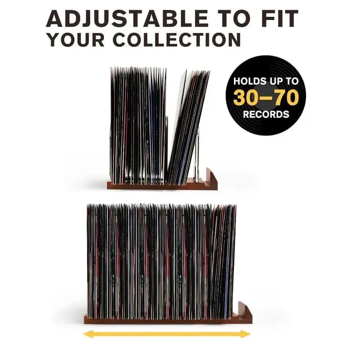 Support de disques vinyles en bois